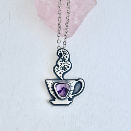 Cuppa Potion Pendant with Atomic Amethyst
