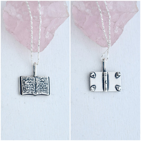 Double Sided Open Book Necklace