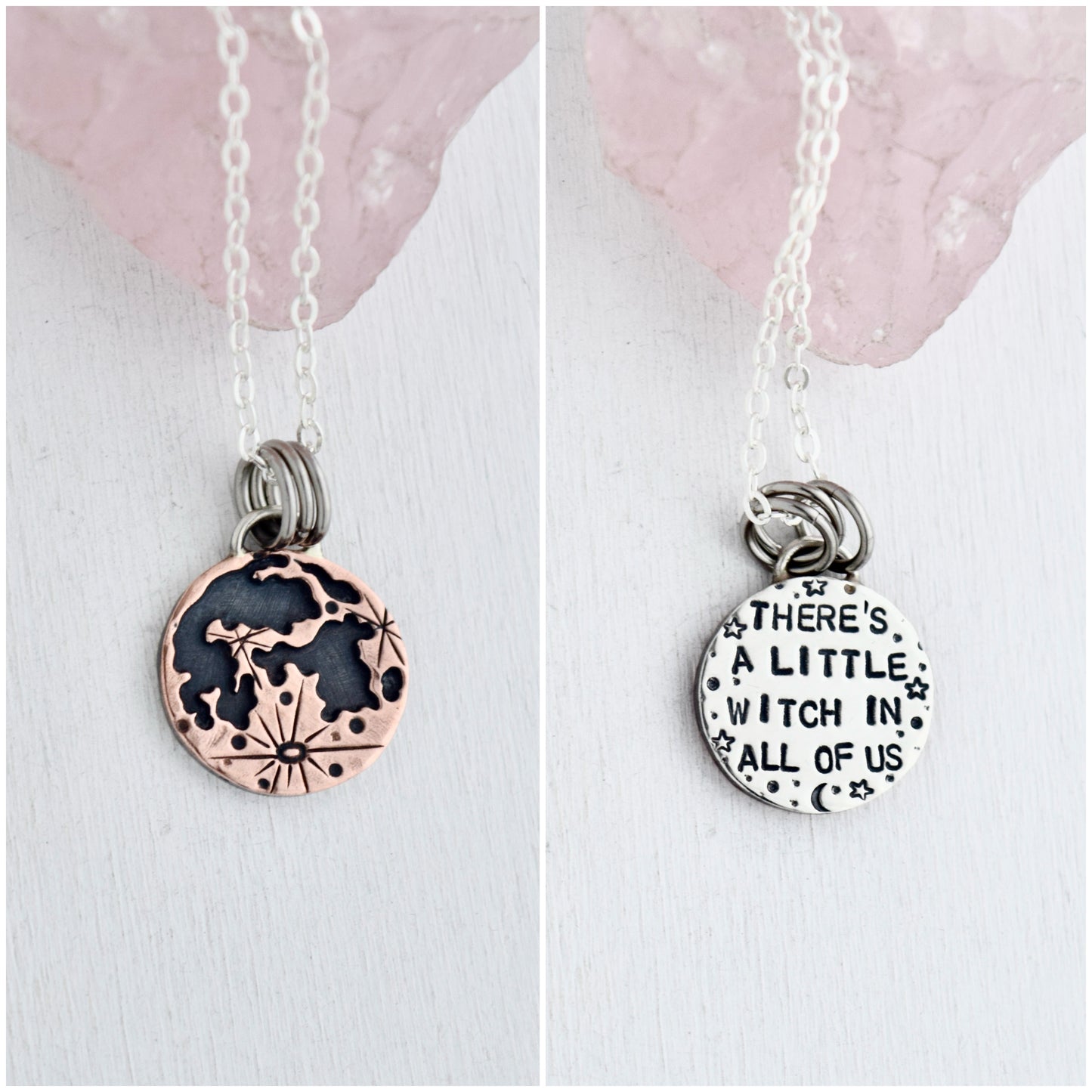 Double Sided Copper Blood on the Moon Pendant