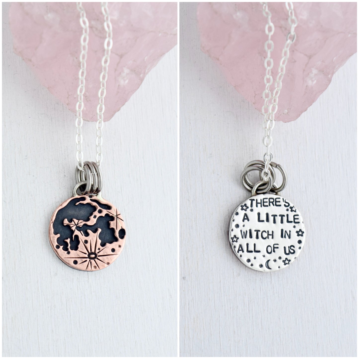 Double Sided Copper Blood on the Moon Pendant