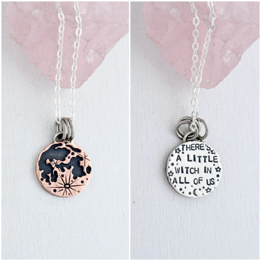 Double Sided Copper Blood on the Moon Pendant