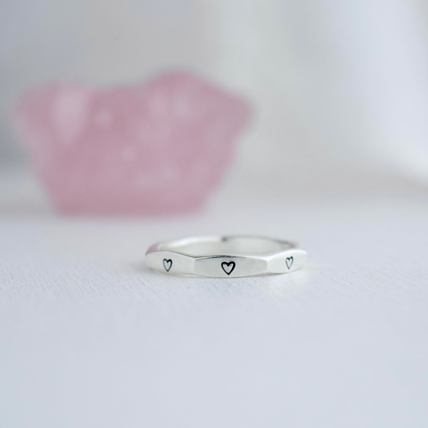 Stamped Heart Ring